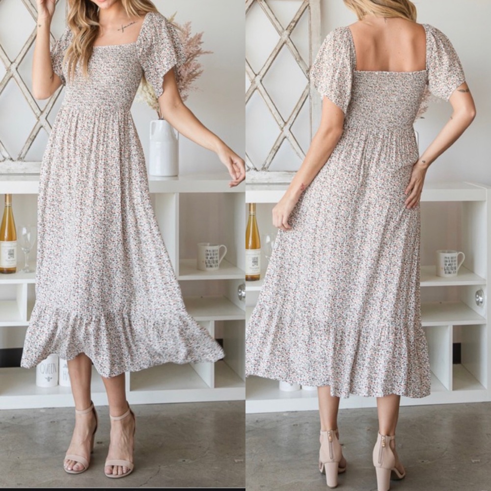 NWT Floral Ruffled Dress